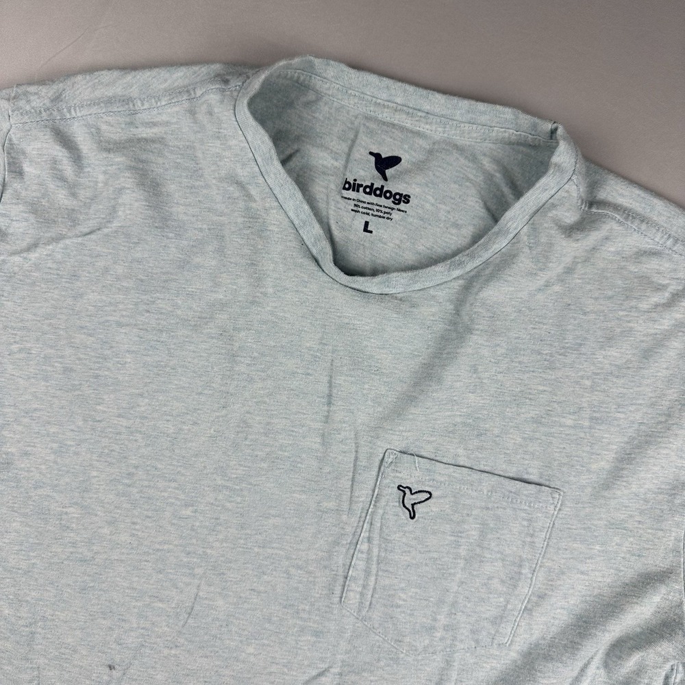 Bird‎ Dogs Mens Large Blue T Shirt Pockets Short Sleeve Birddogs Comfort Summer